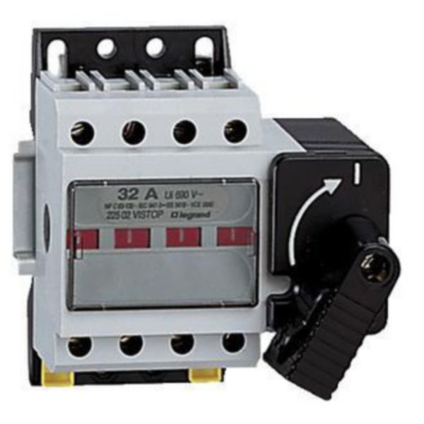 Interrupteur-sectionneur Vistop 32A - 2P avec commande frontale et poignée noire