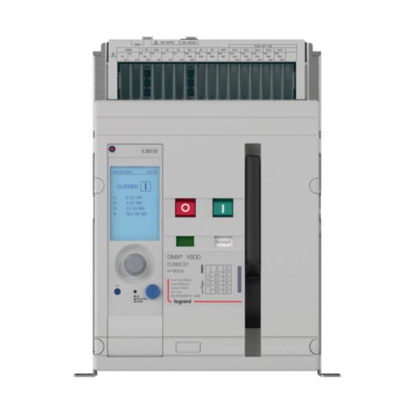 Disjoncteur ouvert version fixe DMX³1600 3P 800A pouvoir de coupure 50kA, à équiper d'unité de protection MP2.10 ou MP4.10