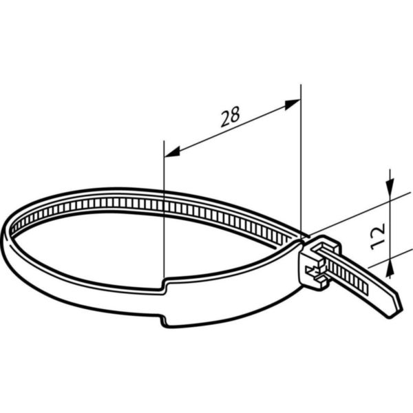 Collier Colring incolore à denture intérieure avec identification largeur 4,6mm et longueur à plat 180mm