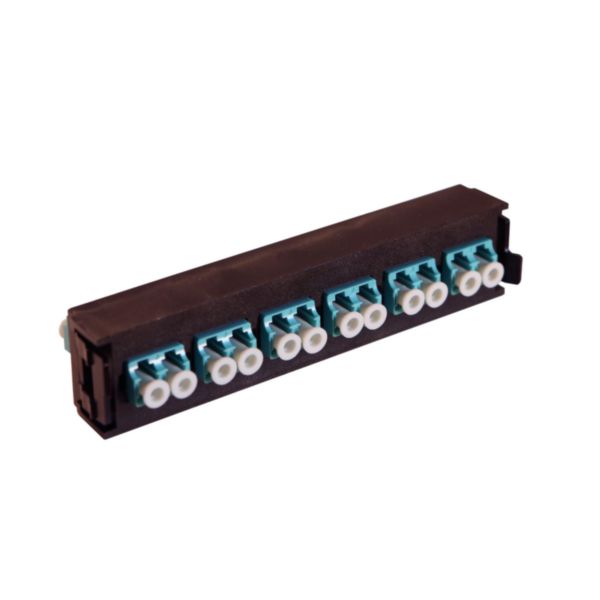 Bloc fibre optique multimodes LCS³ LC duplex pour 12 fibres multimodes - aqua