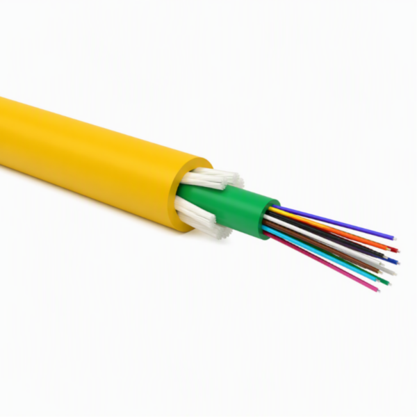 Câble fibre optique LCS³ OS2 monomode 9/125µm 24 fibres intérieur/extérieur Euroclasse Cca - gaine aqua LSOH