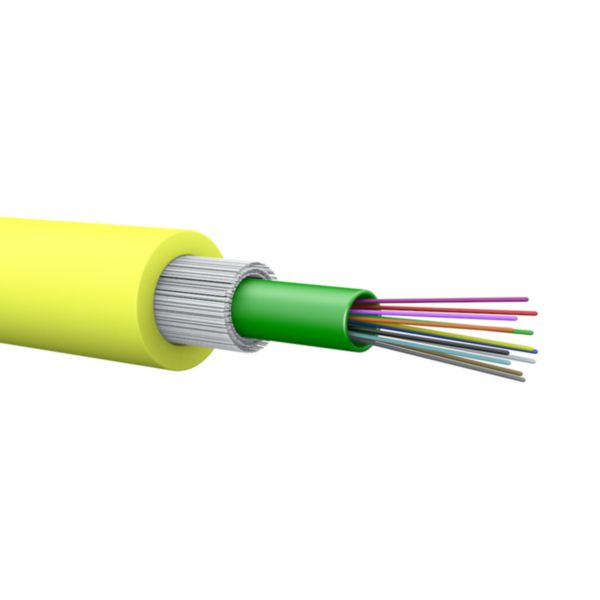 Câble optique OS2 monomode ( compatible OS1 ) à structure libre LCS³ pour intérieur ou extérieur 12 fibres Cca