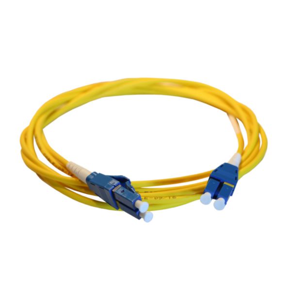 Patch cord fibre optic OS2 single-mode LC/LC Uniboot duplex reversible polarity 1m