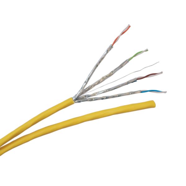 Câble pour réseaux locaux LCS³ catégorie 6A U/FTP 2x4 paires torsadées Euroclasse Dca - longueur 500m