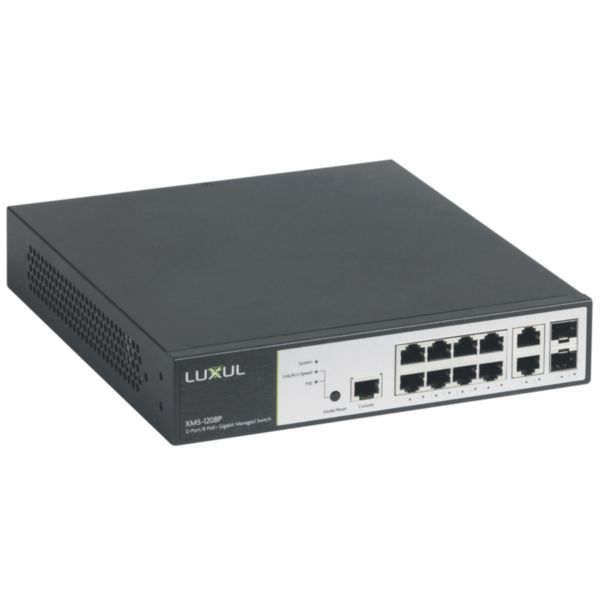 Switch 19pouces Ethernet PoE LCS² 10 ports RJ45 (8 ports PoE+) 1 Gigabit manageable