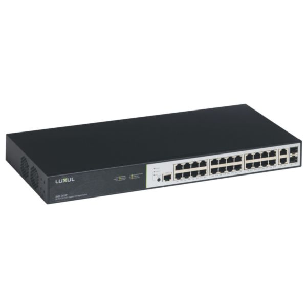Switch 19pouces Ethernet PoE LCS² 26 ports RJ45 (24 ports PoE+) 1 Gigabit manageable