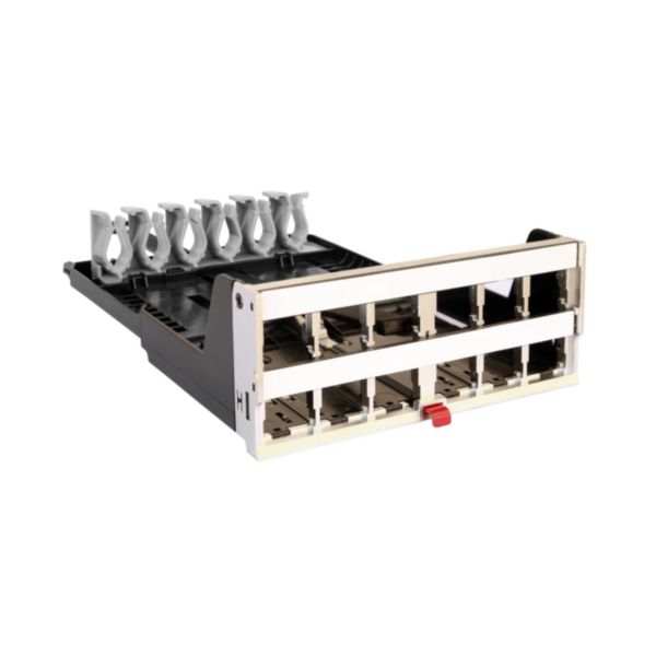 Cassette nue extractible à équiper de 12 connecteurs RJ45 pour panneau droit compatible avec connecteurs RJ 45 HD Jack