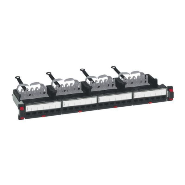Panneau de brassage droit 19pouces 1U LCS³ catégorie 5e équipé de 24 connecteurs RJ45 FTP