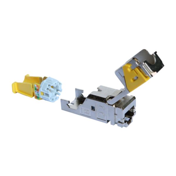 Lot de 6 connecteurs RJ45 haute densité catégorie 6A STP LCS³ pour panneau de brassage droit et en angle