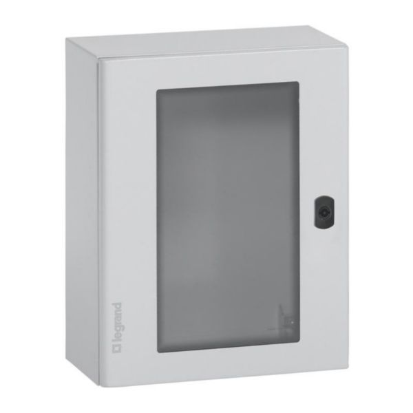 Coffret métal avec porte vitrée Atlantic métal IP66 IK10 - 400x300x200mm - RAL7035