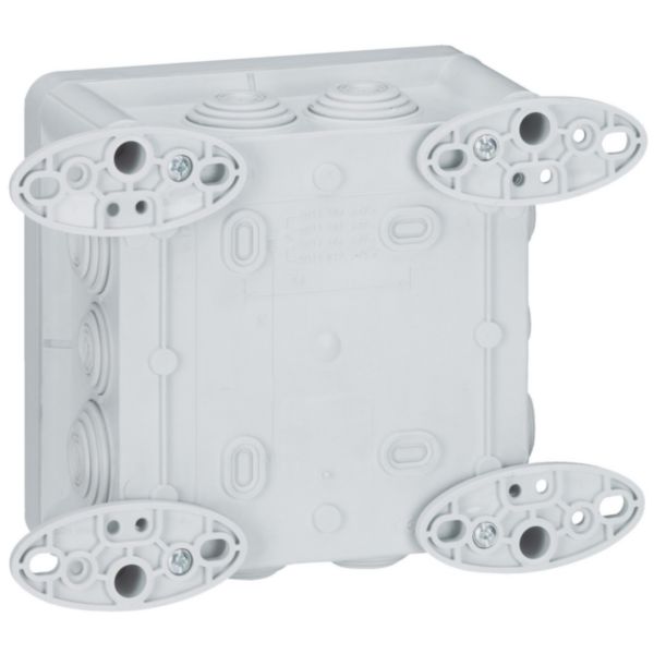 Jeu de 4 pattes de fixation murale pour boîtiers industriels à partir de largeur 110mm et boîtes Plexo