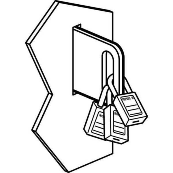 Patte de cadenassage inox pour coffret Marina hauteur 400mm minimum