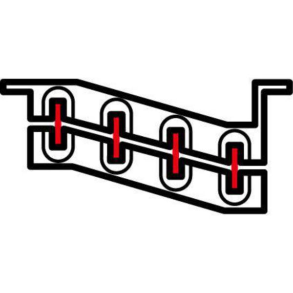 Support isolant 1 barre par pôle pour barres cuivre plates ou en C en position décalée jusqu'à 1000A