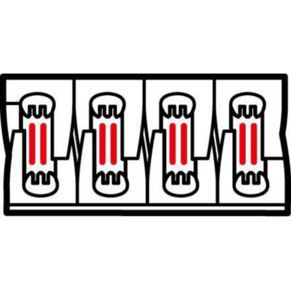 Support volant complémentaire 1 ou 2 barres par pôle pour barres cuivre plates en position alignée jusqu'à 1600A