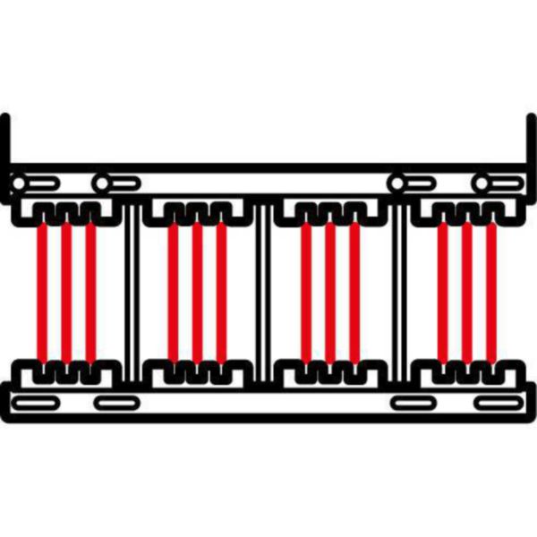 Support volant complémentaire 1 à 4 barres par pôle pour barres en position alignée jusqu'à 4000A