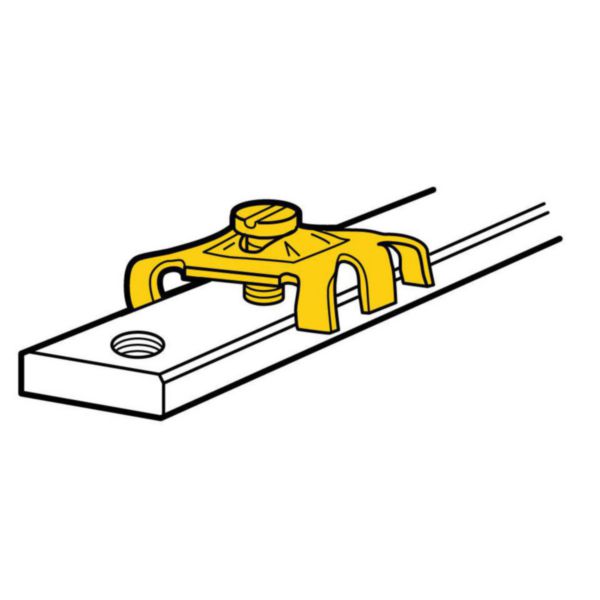 Connecteur pour barre cuivre 12x4mm à trous taraudés - pour 1 ou 2 conducteurs de 1,5mm² à 10mm²