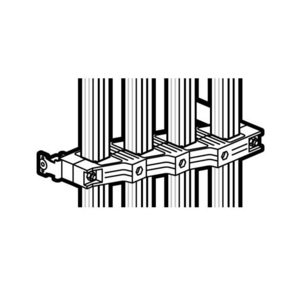 Support isolant VX³ entraxe 75mm pour barre aluminium en C décalée en gaine à câbles profondeur 725mm et 475mm