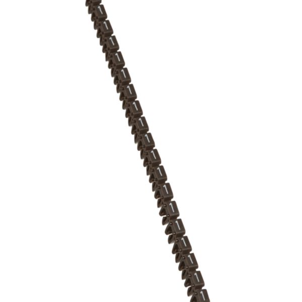 Réglette de 24 repères Mémocab largeur 2,3mm avec chiffre 1 noir sur fond blanc