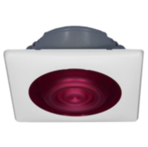 Dispositif sonore d'alarme feu DSAF - IP21 IK07 classe B 90dB à 2m - fixation encastrée faux-plafond avec flash rouge