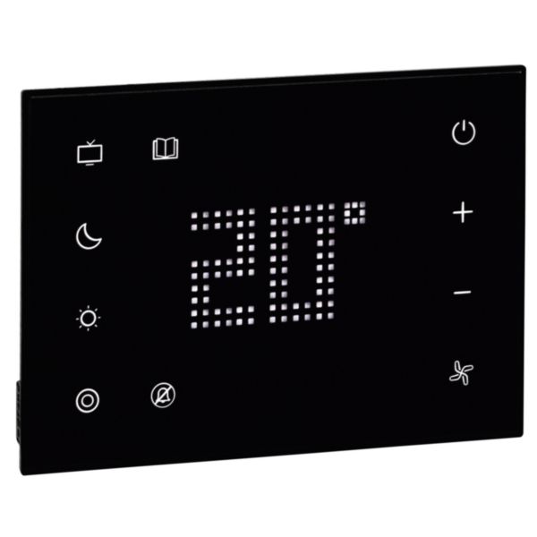 Commande tête de lit tactile thermostat, 5 scénarios et ne pas déranger pour gestion de la chambre d'hôtel - noir