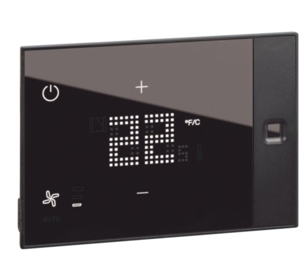 Thermostat écran tactile Ux One 24V pour gestion chauffage et climatisation chambre d'hôtel version encastrée - noir