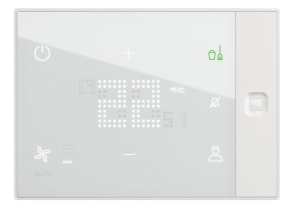 Thermostat écran tactile Ux One 24V pour gestion chauffage et climatisation chambre d'hôtel - encastré personnalisable