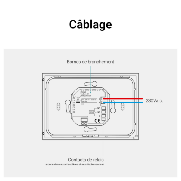 Thermostat connecté Smarther with Netatmo pour montage encastré 2 modules - blanc