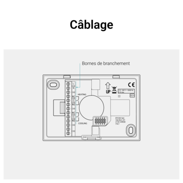 Thermostat tactile connecté Smarther with Netatmo pour gestion du chauffage - blanc montage en saillie