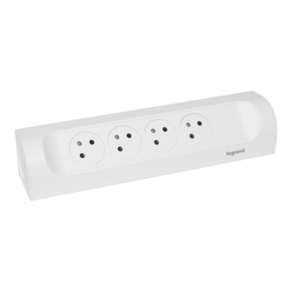 Legrand Rallonge Multiprise Avec Bloc Rotatif De 4 Prises 2P+T Surface ,  Interrupteur Et Cordon Longueur 3M - Blanc Et Gris Foncé - Prix pas cher