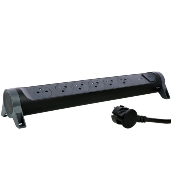Rallonge multiprise avec bloc rotatif de 6 prises 2P+T Surface , interrupteur , parafoudre et cordon longueur 1,5m - noir et gris foncé - Page 5