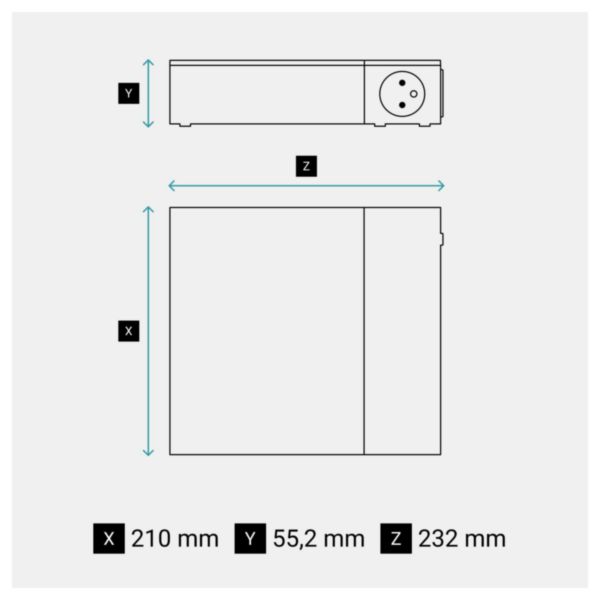 Rallonge multiprise pour espace TV avec 4 prises avec terre , 4 prises sans terre , parafoudre , interrupteur et cordon 2m - noir