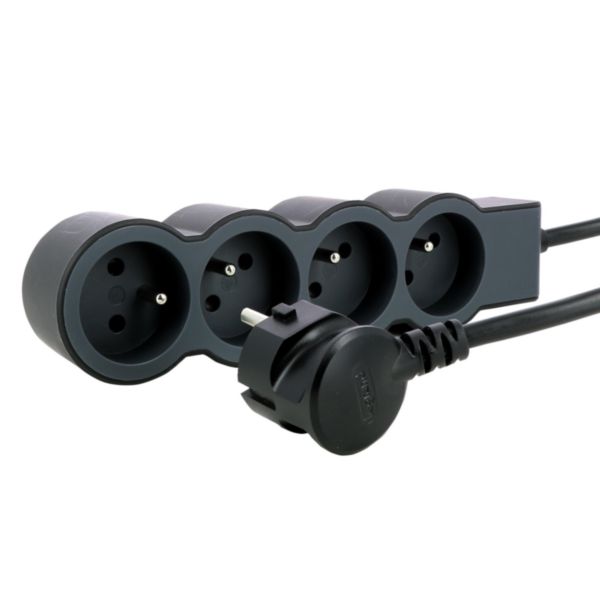 Rallonge multiprise extra-plate équipée de 4 prises 2P+T 16A 3680W avec cordon longueur 3m - noir et gris foncé - Page 5