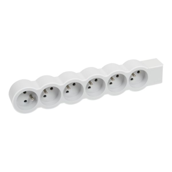 050609 Multiprise équipée de 3 prises 2P+T longueur 208mm pour fixation au  mur , mobile ou avec moulure - à cabler - professionnel