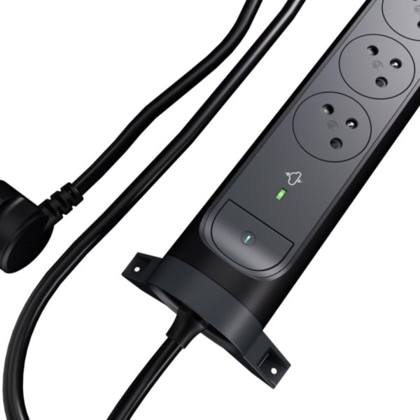 Rallonge multiprise rotative 5 prises Surface + 2 prises USB Type-C - Noir