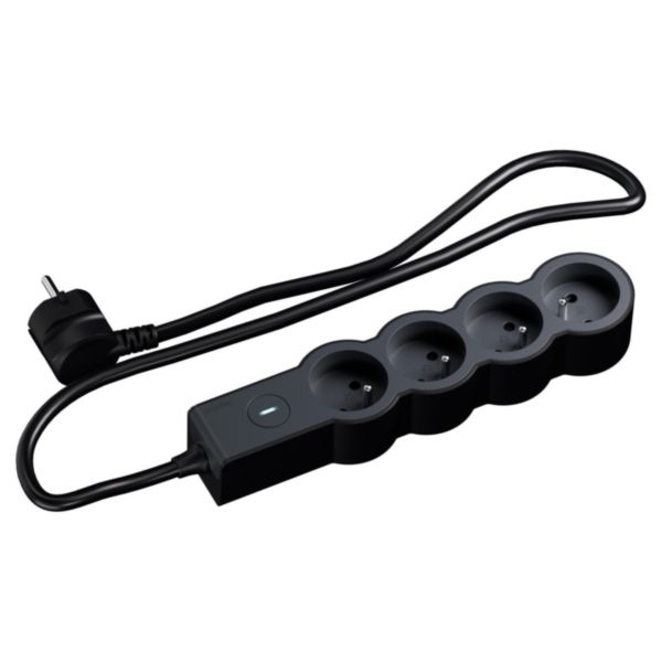 Rallonge multiprise 4 x 2P+T 16A 230V-3680W avec interrupteur ON/OFF - cordon 1,5m - Noir