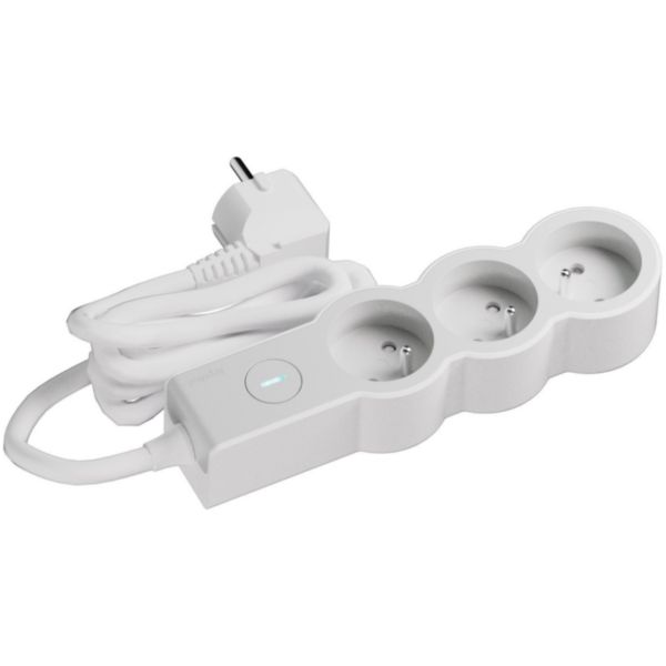 Rallonge multiprise 3 prises avec interrupteur avec cordon 3m - Blanc