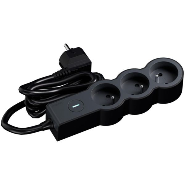 Rallonge multiprise 3 x 2P+T 16A 230V-3680W avec interrupteur ON/OFF - cordon 3m - Noir