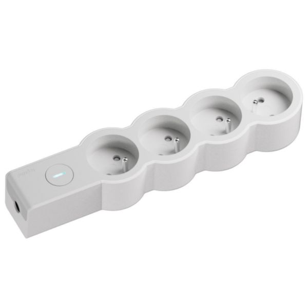 Rallonge multiprise 4 prises avec interrupteur avec à câbler - Blanc