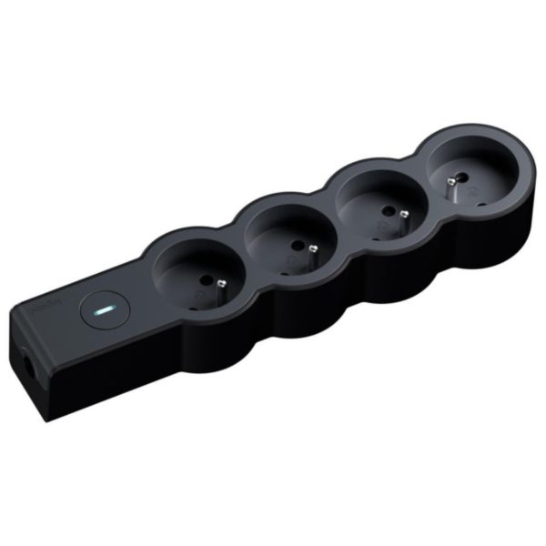 Rallonge multiprise 4 prises avec interrupteur avec à câbler - Noir