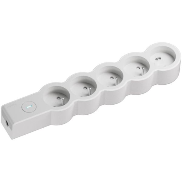 Rallonge multiprise 5 prises avec interrupteur avec à câbler - Blanc