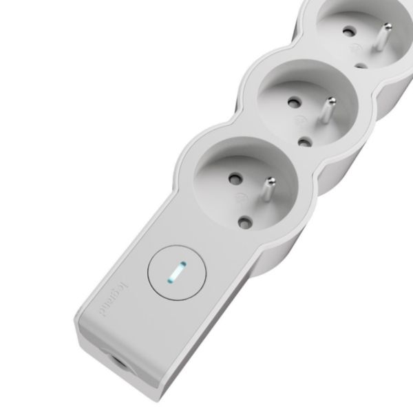 Rallonge multiprise 5 prises avec interrupteur avec à câbler - Blanc