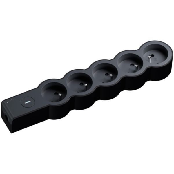 Rallonge multiprise 5 prises avec interrupteur avec à câbler - Noir