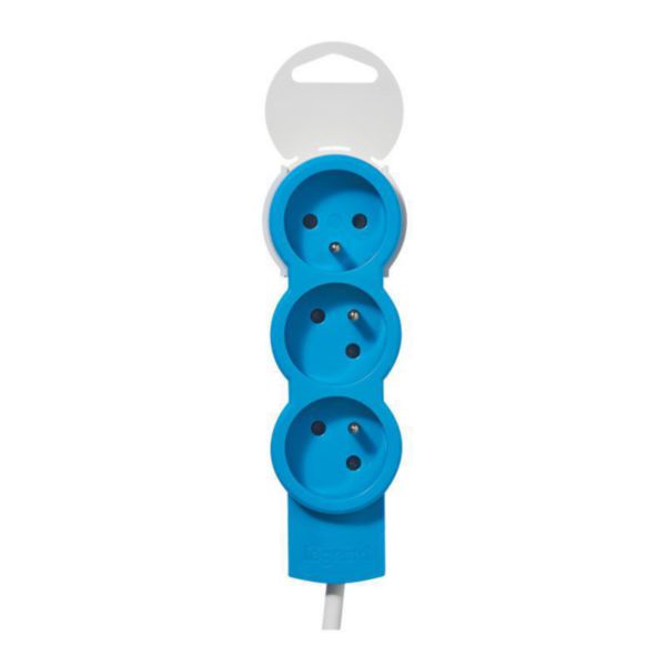 Rallonge 3 prises de courant - cordon 1,5m - Bleu