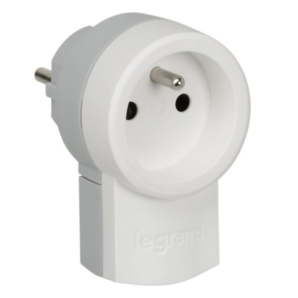 Fiche double fonction 2P+T 16A 250V pour branchement de 2 appareils sur une même prise