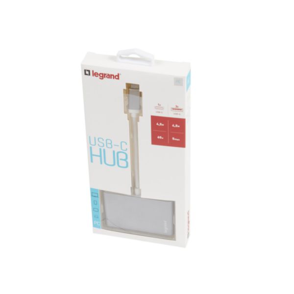 Hub 3 ports USB Type-A + 1 port USB Type-C