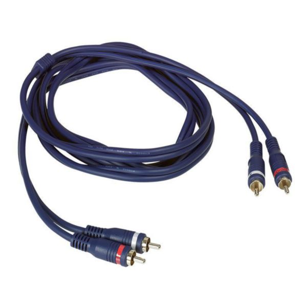 Cordon audio stéréo RCA embouts mâle et mâle longueur 5m