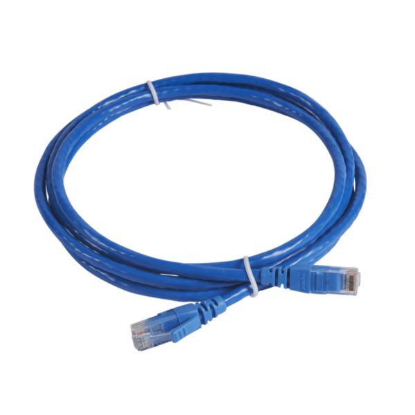 Cordon de brassage et utilisateurs RJ45 LCS³ catégorie 6 U/UTP sans écran impédance 100ohms - longueur 2m - PVC bleu