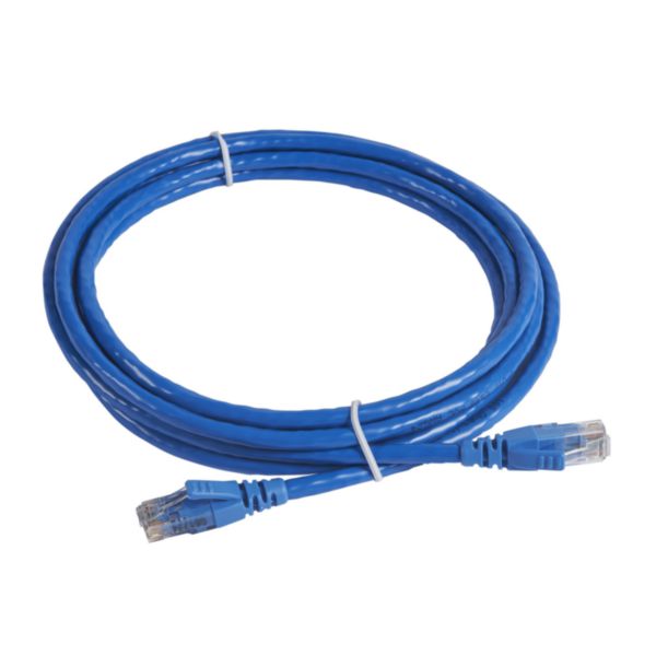 Cordon de brassage et utilisateurs RJ45 LCS³ catégorie 6 U/UTP sans écran impédance 100ohms - longueur 3m - PVC bleu