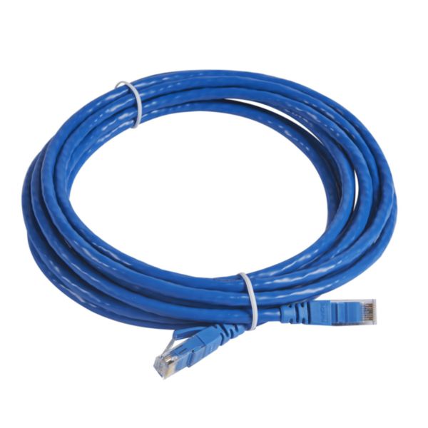 Cordon de brassage et utilisateurs RJ45 LCS³ catégorie 6 U/UTP sans écran impédance 100ohms - longueur 5m - PVC bleu