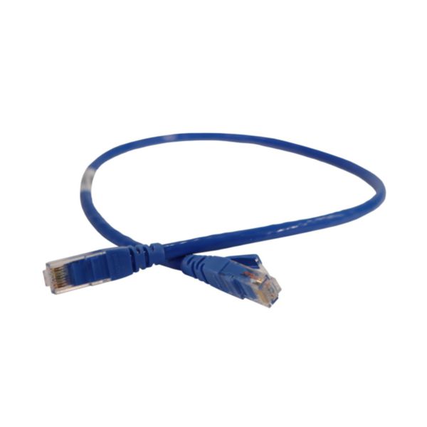 Cordon de brassage et utilisateurs RJ45 LCS³ catégorie 6 U/UTP sans écran impédance 100ohms - longueur 0,5m - PVC bleu